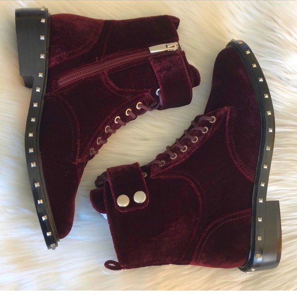 Vince Camuto Shoes - NEW! No box. Vince Camuto Talorini Velvet Studded Heel Combat Boot. Size 5